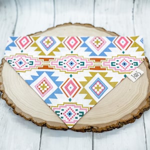 Aztec Dog Bandana, Boho Dog Bandana, Dog Bandana Personalized, Dog Bandana Over the Collar, Dog Bandanas