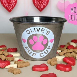 Mini Valentine’s Day Pup Cup, Pup Cup, Personalized Pup Cup, Reusable Stainless Pup Cup, Dog Treat, Puppucino, Puppucino Cup, Dog Gift