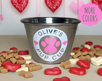 Mini Valentine’s Day Pup Cup, Pup Cup, Personalized Pup Cup, Reusable Stainless Pup Cup, Dog Treat, Puppucino, Puppucino Cup, Dog Gift