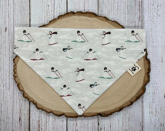 Snowman Dog Bandana, Winter Dog Bandana, Snowboard Dog Bandana, Skiing Dog Bandana, Over the Collar Dog Bandana, Cute Dog Bandana