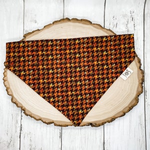 Fall Dog Bandana, Houndstooth Dog Bandana, Dog Bandana, Dog Bandana Over the Collar, Personalized Dog Bandana, Over the Collar Dog Bandana