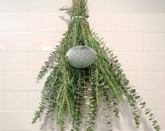 Rosemary + Eucalyptus Shower Bunch | Hanging Ribbon Included | Aromatherapy | Baby Blue Eucalyptus | Restful Sleep | Gift Bouquet