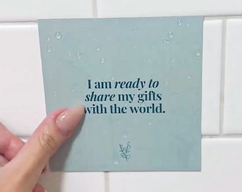 Affirmation Cards for Shower Self-Care Waterproof Meditation Cards I Motivational Cards, Inspirational, Mindfulness Gifts - 14 Affirm Cards