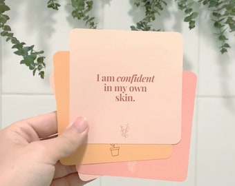 Affirmation Cards for Shower Self-Love- Waterproof Meditation Cards I Motivational Cards, Inspirational, Mindfulness Gifts - 14 Affirm Cards