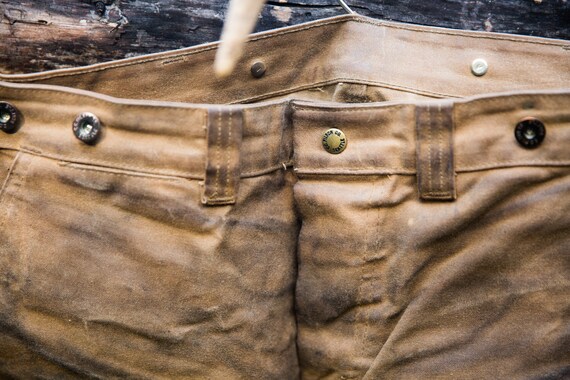 Vintage Filson Tin Cloth Pants | Waxed Cotton Oil… - image 3