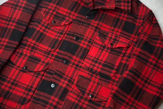 Vintage Pendleton Woolen Mills Red & Black Plaid … - image 3