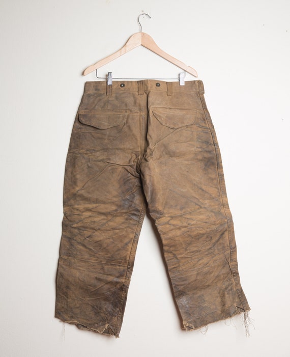 Vintage Filson Tin Cloth Pants | Waxed Cotton Oil… - image 6