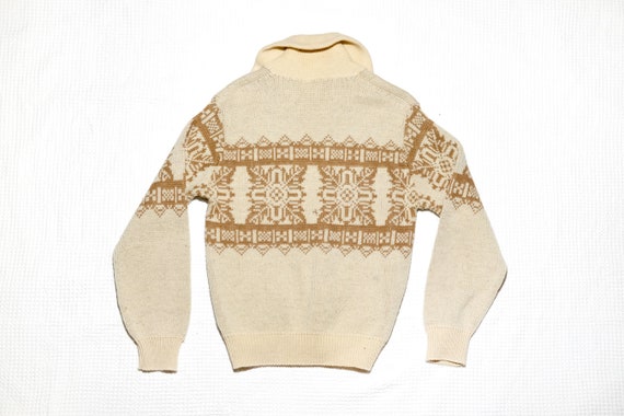 Vintage Pendleton Lobo Off White Cream Biege Knit… - image 6