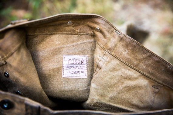Vintage Filson Tin Cloth Pants | Waxed Cotton Oil… - image 4