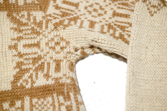 Vintage Pendleton Lobo Off White Cream Biege Knit… - image 4