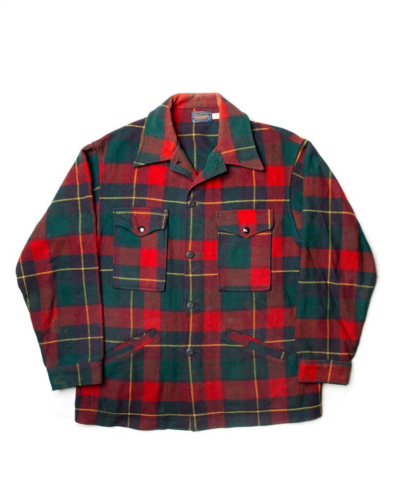 Vintage Pendleton Woolen Mills Red Green Navy Blu… - image 1