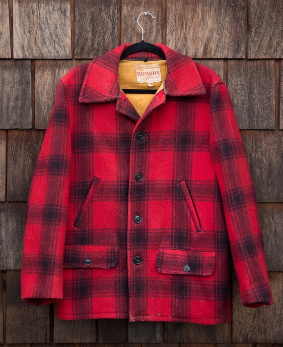 Vintage 1960s Sheraton Sportswear Wool Red & Black