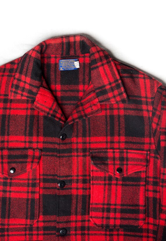 Vintage Pendleton Woolen Mills Red & Black Plaid … - image 2