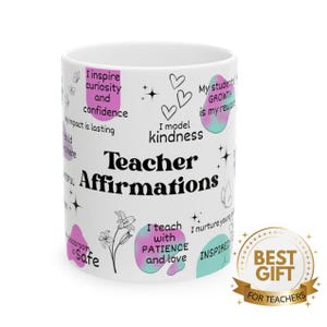 Teacher Gift Affirmation Mug, Positive Quotes for Teachers, Inspiring Coffee Cup, Teacher Appreciation, Back to School Gift