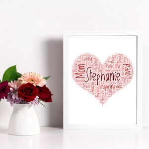 CUSTOM Mom Word Art / Word Cloud Printable Poster Art / Mothers Day Gift Idea / Mom Appreciation / Printable at Home / Gift from You