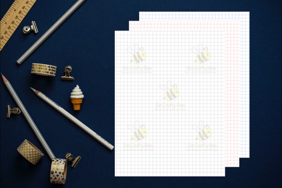 Printable 1 4 Graph Paper In 3 Colors Letter Size Etsy