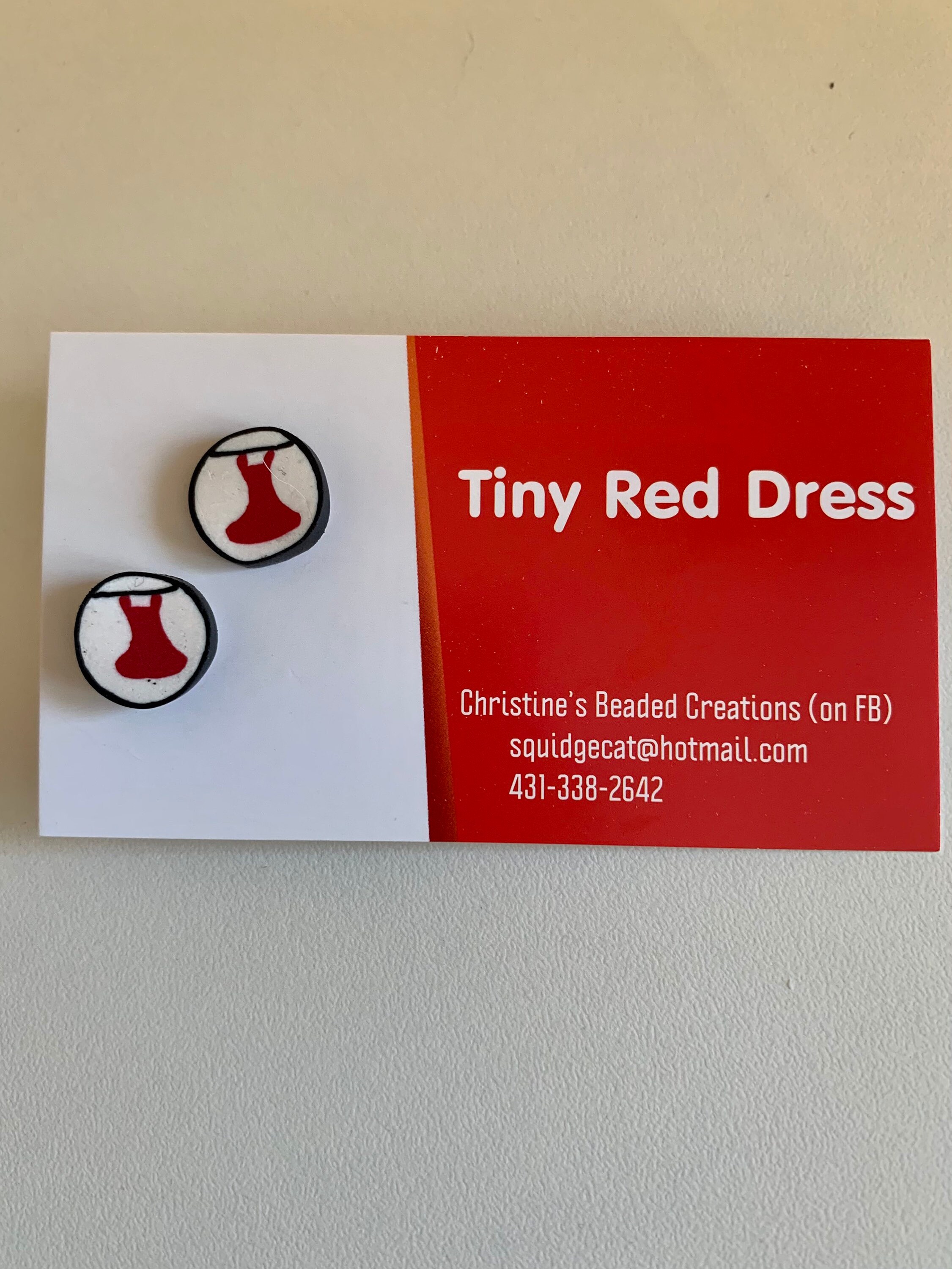 Tiny red dress earrings Clearance