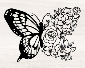 Download Floral Butterfly Svg Etsy