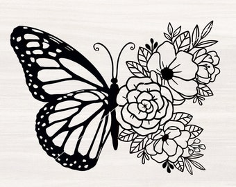 Free Free 220 Cricut Half Butterfly Half Flower Svg SVG PNG EPS DXF File