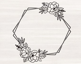Download Floral Hexagon Etsy
