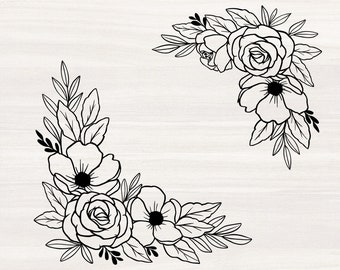 Download Floral Border Svg Etsy