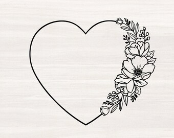 Download Floral Heart Border Etsy