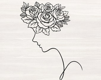 Download Flower Woman Svg Etsy
