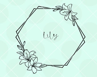 Download Floral Hexagon Svg Etsy