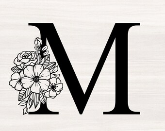 Download Floral Letter M Etsy