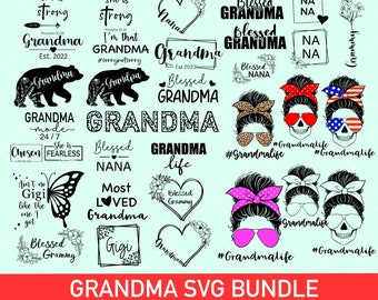 Grandma svg Bundle, Grandma life SVG messy bun, Grandma Quote, saying Svg, Leopard grandma svg, Blessed grandma svg, Grammy svg, nana svg