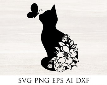Download Floral Cat Svg Etsy