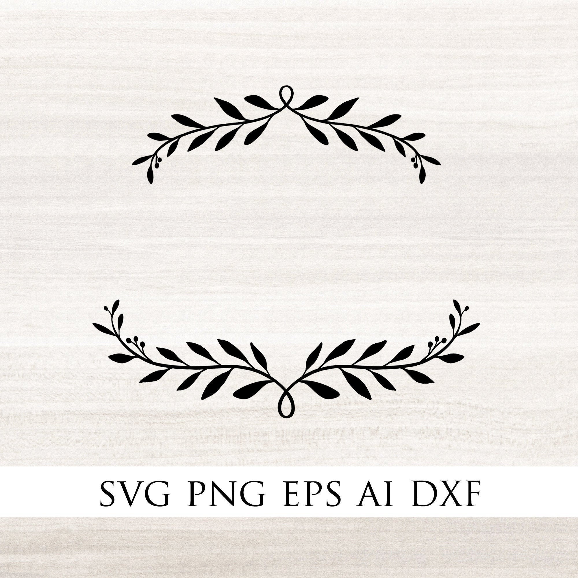 Laurel Leaf Ribbon Banner SVG, Floral Monogram, (403357)