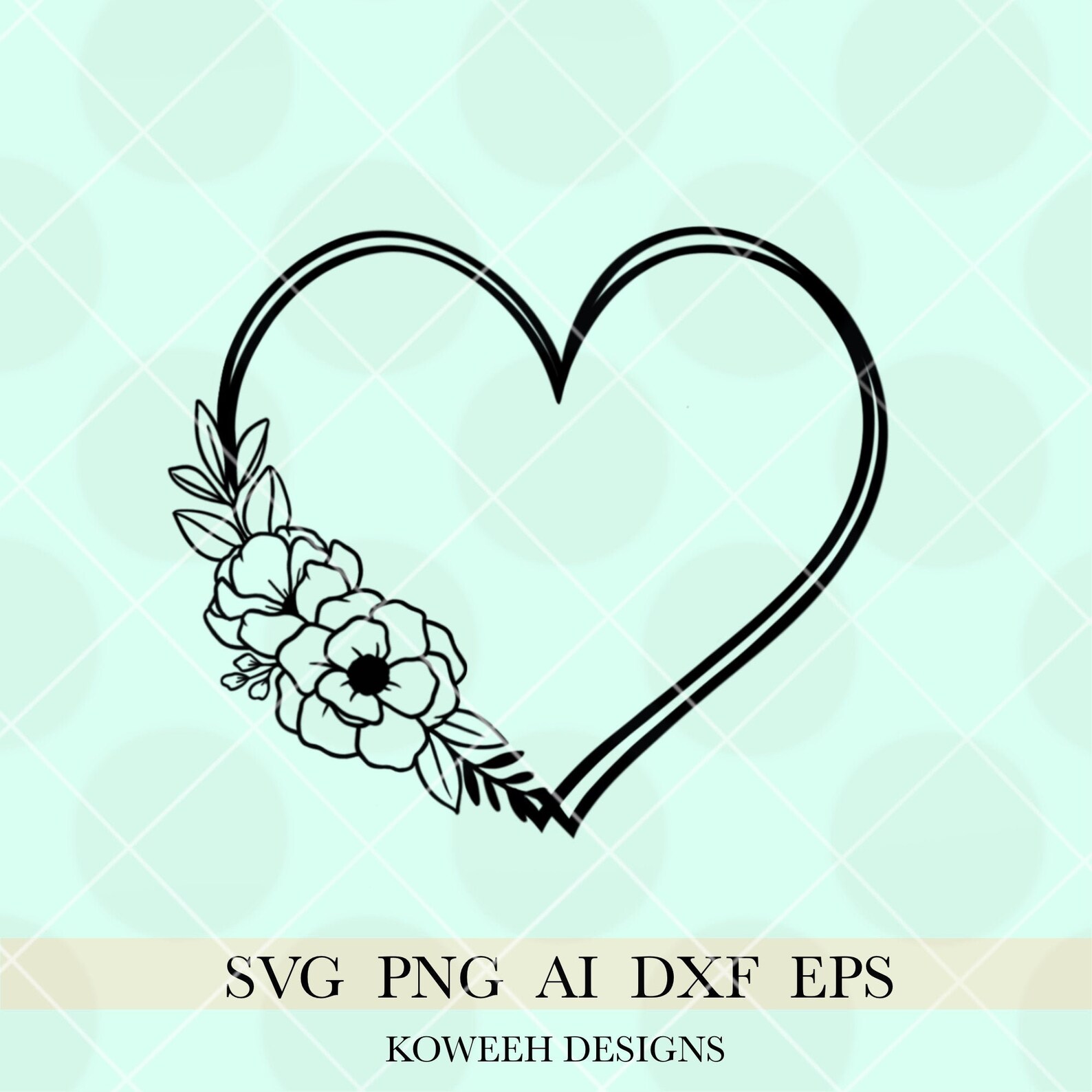 Heart Frame Svg Floral Heart Frame Svg Floral Border Svg - Etsy Canada