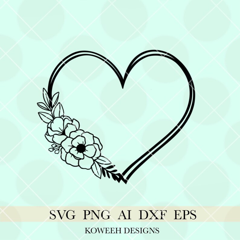 Heart Frame Svg Floral Heart Frame Svg Floral Border Svg - Etsy