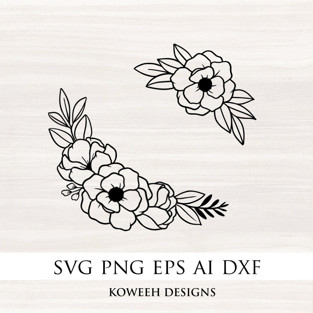 FLORAL BORDER Svg, Flower Border Svg, Simple Floral Border Svg, Flower