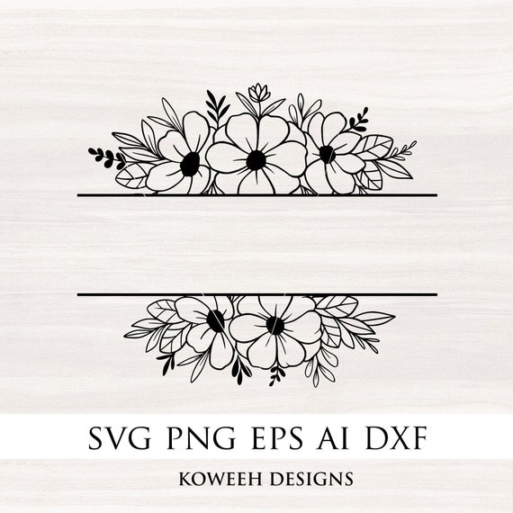 Flower Monogram Svg, Floral Monogram Svg, Flower Border Svg