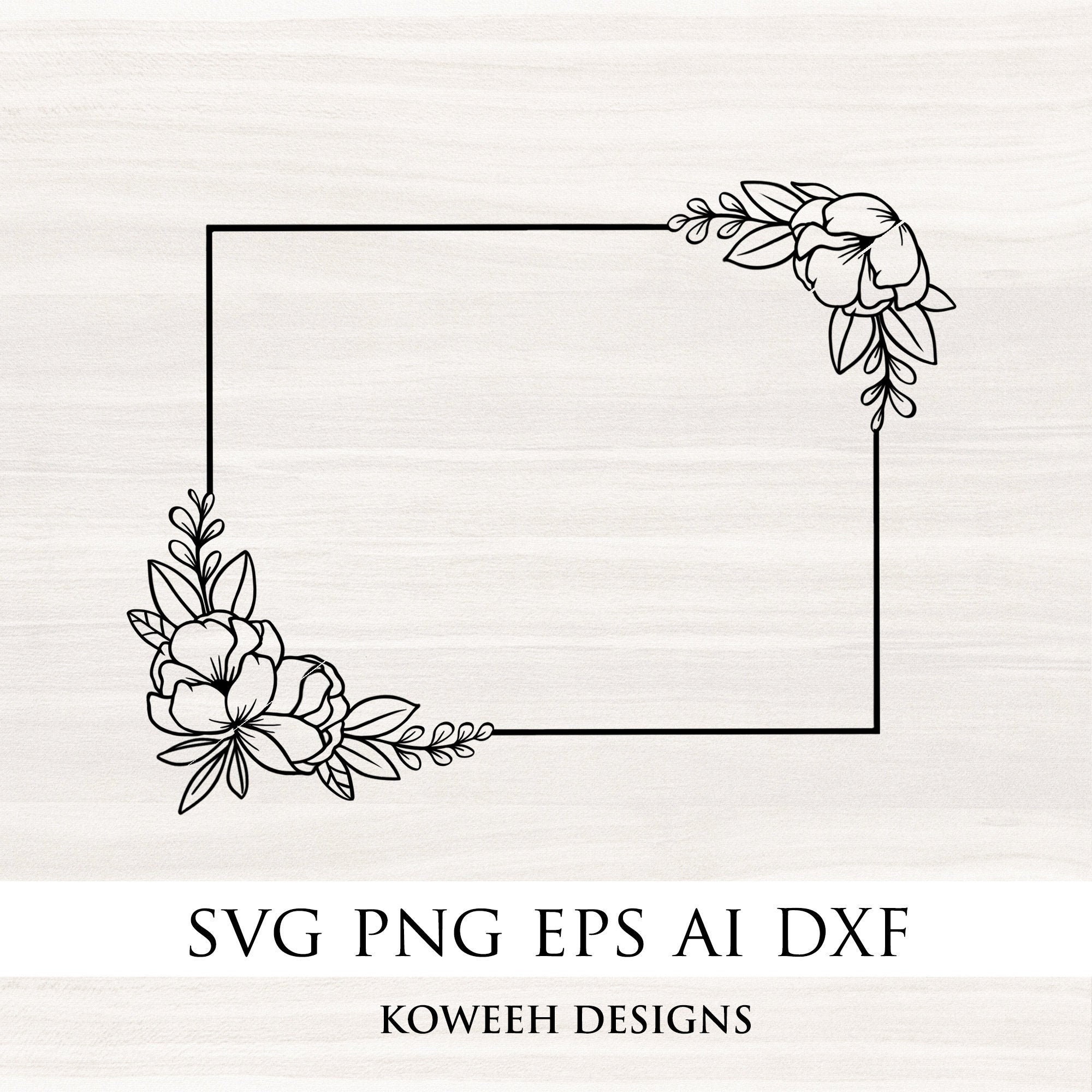 Svg Flower Border Flower Frame Svg Border Svg Frame Svg Etsy Sweden ...