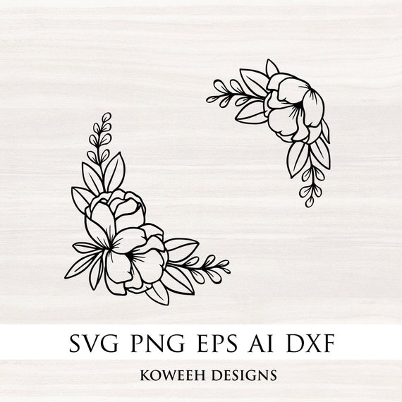 FLORAL BORDER Svg Floral Corner Svg Wedding Border Svg - Etsy