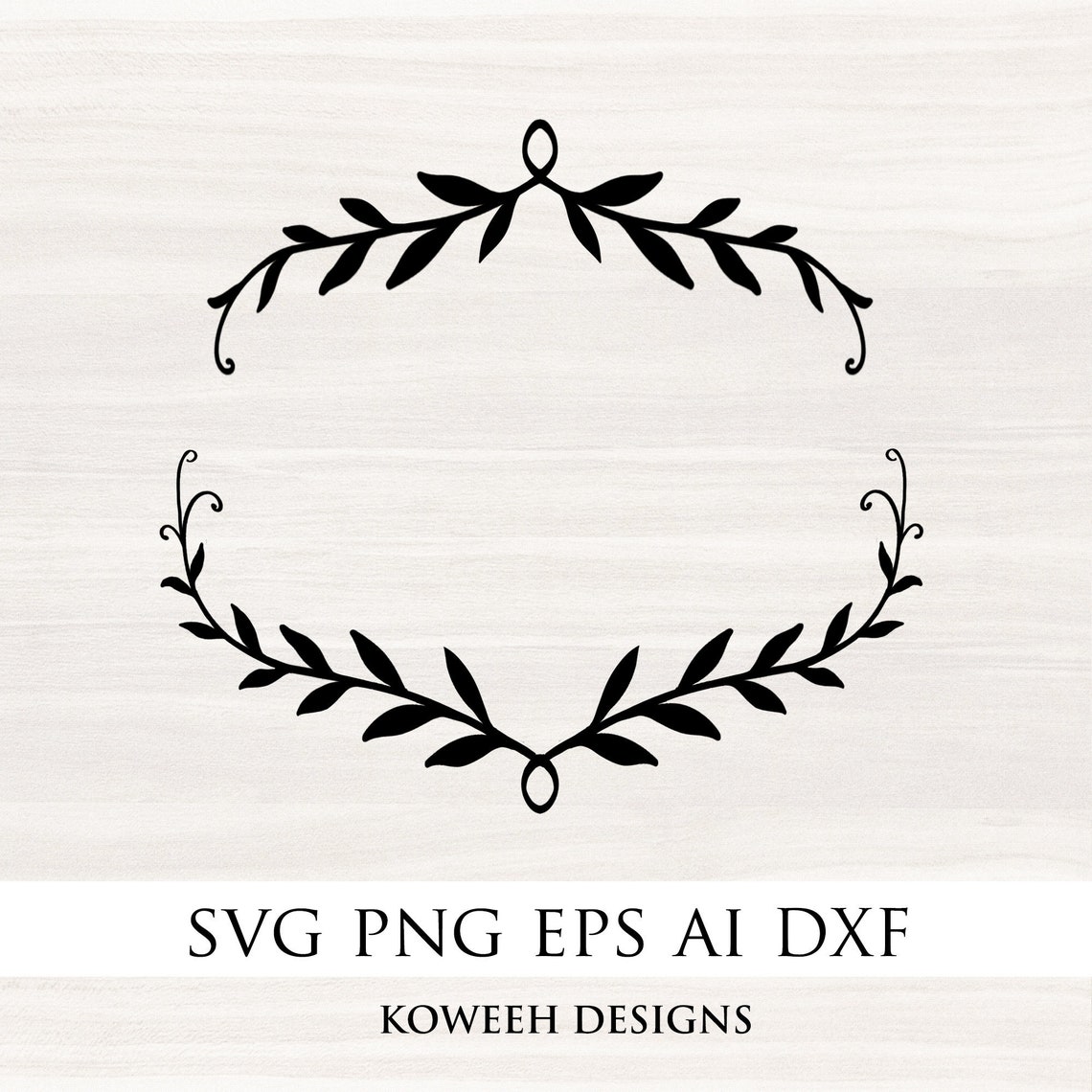 Laurel Wreath Svg Branch Frame Clipart Circle Leaf Border - Etsy