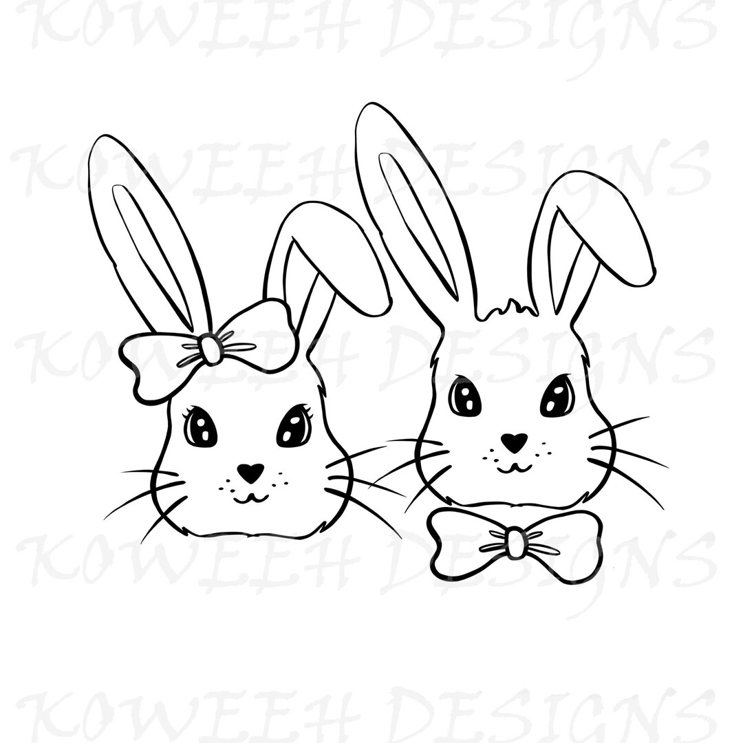 Easter Svg, Easter Bunny Svg, Girl Bunny Svg, Boy Bunny Svg, Happy