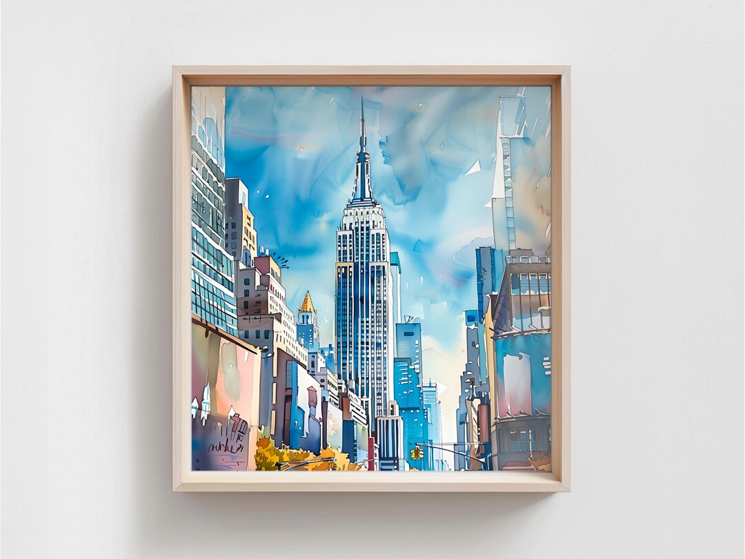 Empire State Building Wall Art, New York Travel Poster, Poster Print ...