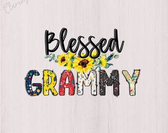 Blessed Grammy png, grammy png, floral Grammy png design, blessed Grammy png sublimation, digital download, Commercial use