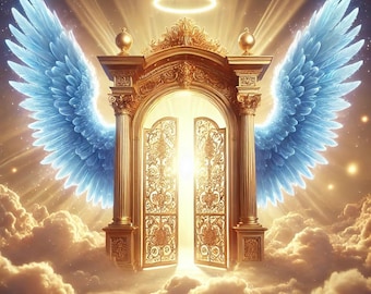 Angel Wing Gates, AI Art, Christian, Faith, Gates, Wings