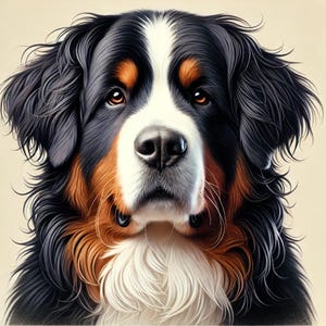 Bernese Mountain dog, portrait digital download