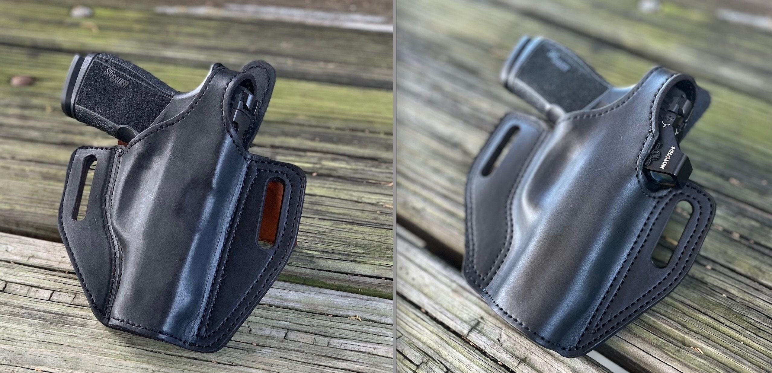 Sig P365 X Macro OWB Leather Holster with Optic/ without Opticmagazine Holder Comboblack/brown