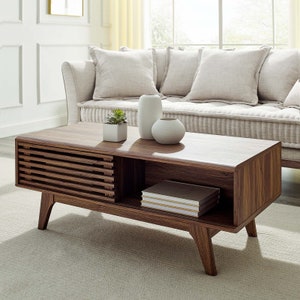 Coffee Table Of Walnut And Sapwood Etsy