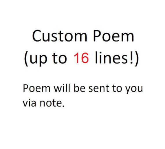 Custom Poem up to 16 lines | Etsy