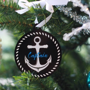 Personalized Nautical Ornament | Gift for Captain | Gift for Sailor | Boat Gift | Christmas Ornament | Xmas Gift for Him | Boat Gift