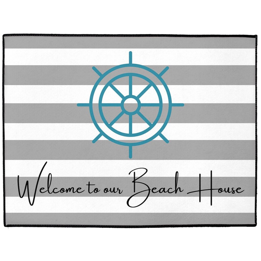 Personalized Mat Beach House Gift Coastal Decor Etsy