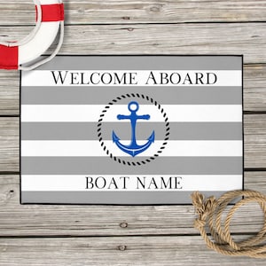 Nautical Custom Boat Mat | Personalized Boat Mat | Boat Captain Gift | Boat Gift Lakehouse (18x24,24x36,36x60)